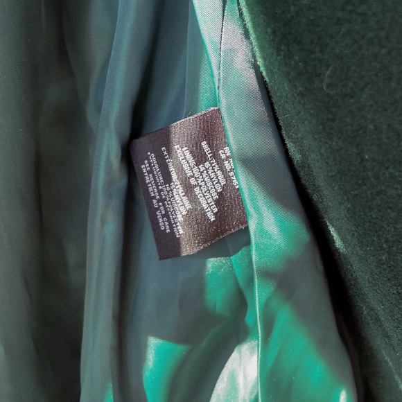 Dark Green (Forest) Cole Haan Collar Wrap Coat w/ Belt - Picture 7 of 10